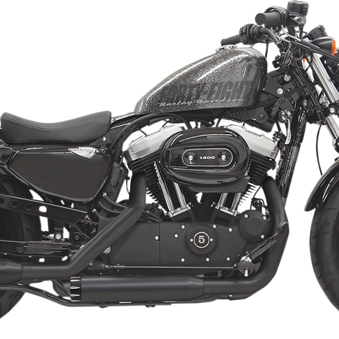 BASSANI XHAUST Mufflers - Black - Fluted - Sportster Firepower Series Slip-On Mufflers - Team Dream Rides