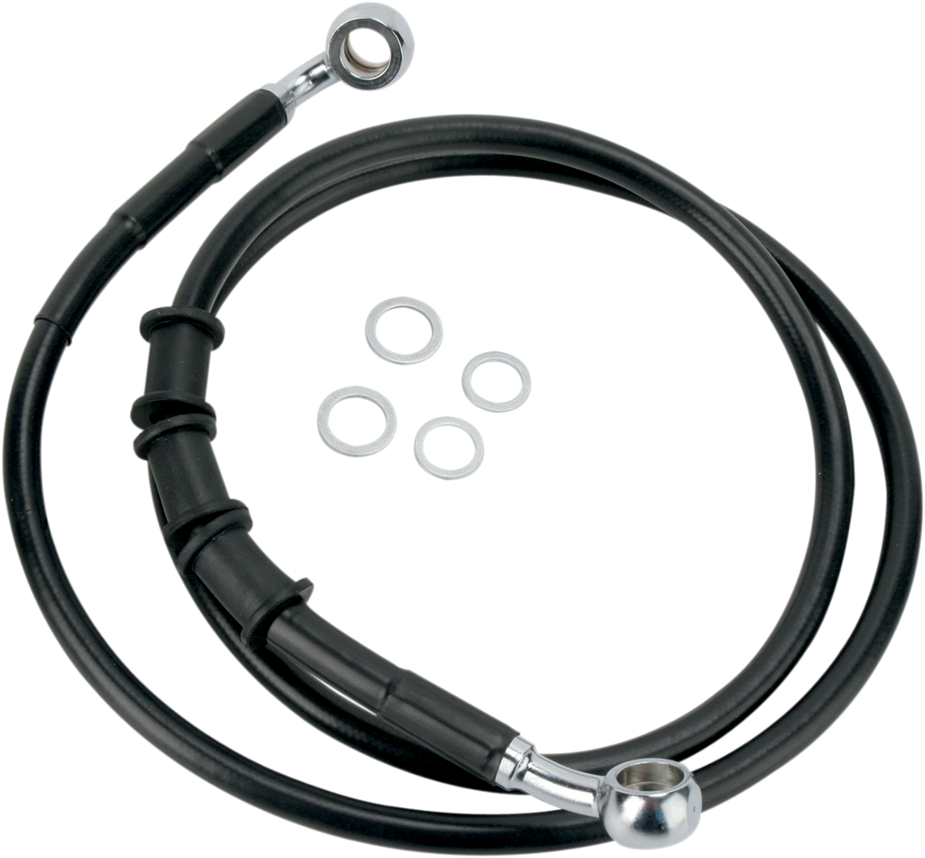 DRAG SPECIALTIES Brake Line - Black Stainless Steel Brake Line Kit - Team Dream Rides