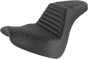 SADDLEMEN Step Up Seat - Tuck and Roll/Lattice Stitched - Black Step Up Seat — Rear Lattice Stitch/Tuck and Roll - Team Dream Rides