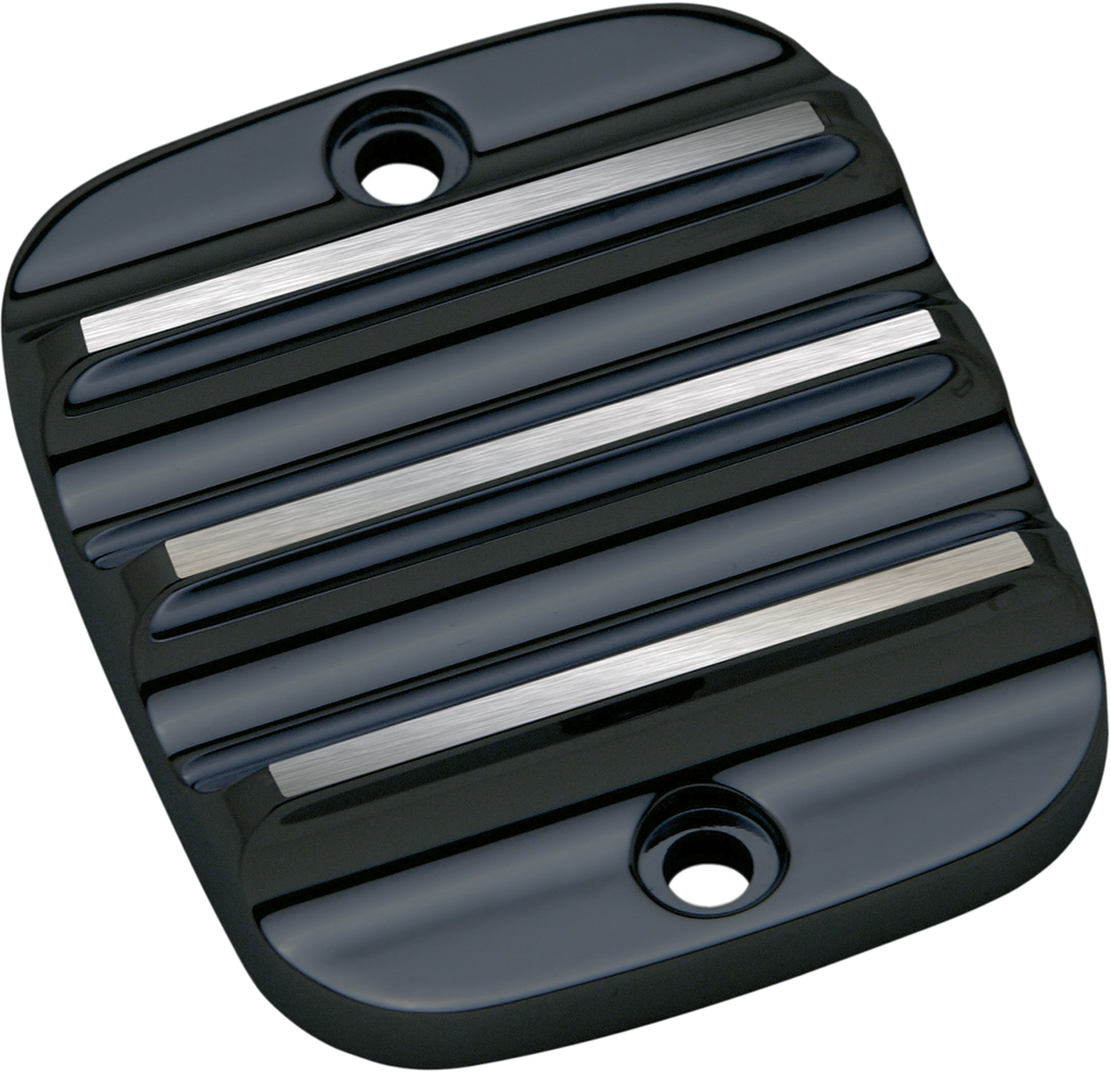 COVINGTONS Black Finned Front Brake Master Cylinder Lid for '96 - '17 FL Master Cylinder Cover - Team Dream Rides