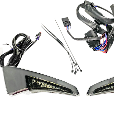 CUSTOM DYNAMICS Sequential Tour Pak Seat Back Rest LED Lights - Chrome/Smoke - FLH Sequential Tour Pak Seat Back Rest LED Lights - Team Dream Rides