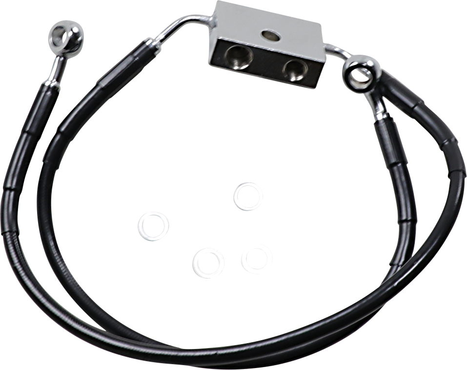 DRAG SPECIALTIES Front Brake Line - XL - Black Standard Length Brake Line Kit - Team Dream Rides