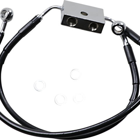 DRAG SPECIALTIES Front Brake Line - XL - Black Standard Length Brake Line Kit - Team Dream Rides