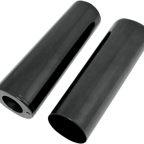 DRAG SPECIALTIES Fork Slider Covers - Gloss Black - Smooth - Extended +4