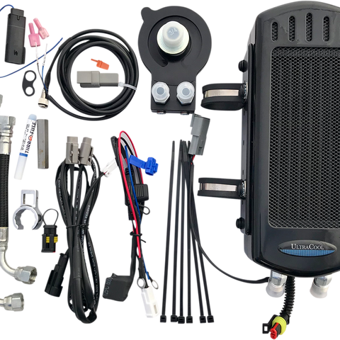 ULTRACOOL Oil Cooler Kit - Black - Side Mount - Softail 18+ 3.0 Side Mount Oil Cooler with Fan Kit for Softail Milwaukee 8 - Team Dream Rides