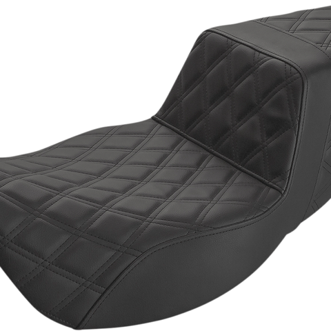 SADDLEMEN Step Up Seat - Lattice Stitched - FLH Step Up Seat — Lattice Stitched - Team Dream Rides