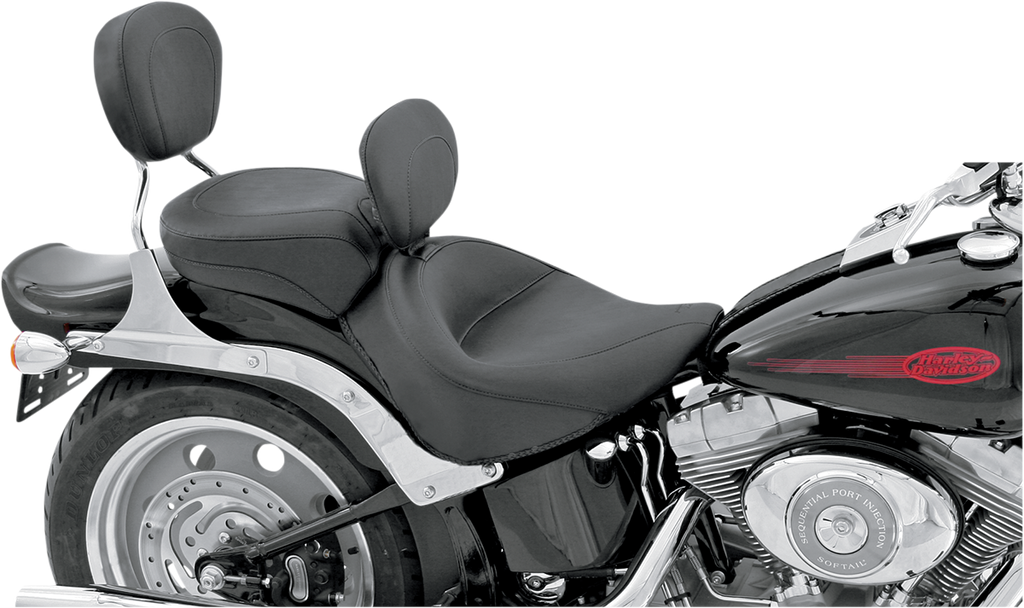 MUSTANG Vintage Solo Seat - Driver's Backrest - Softail '06-'10 Wide-Style Solo Seat with Removable Backrest - Team Dream Rides