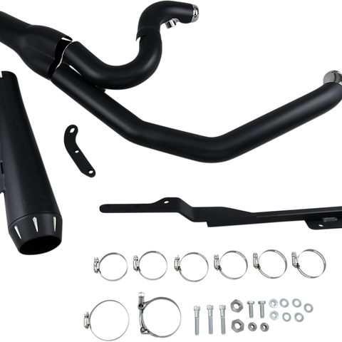 BASSANI XHAUST 2:1 Exhaust - Black - Megaphone - Short - '91-'05 FXD Road Rage 2:1 Exhaust System - Team Dream Rides