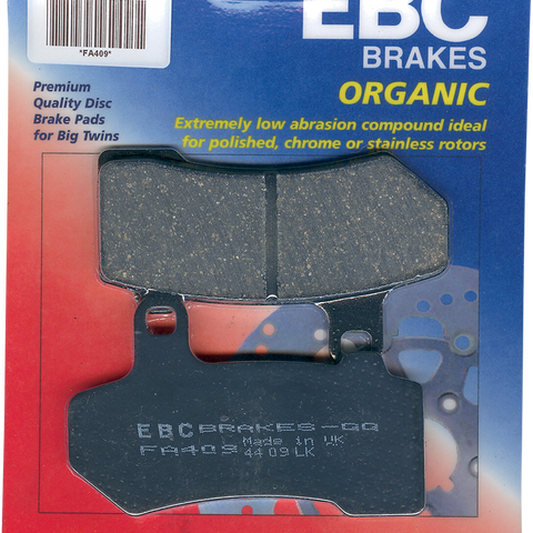 EBC Organic Brake Pads - FA409 Organic Harley/Buell Brake Pads - Team Dream Rides