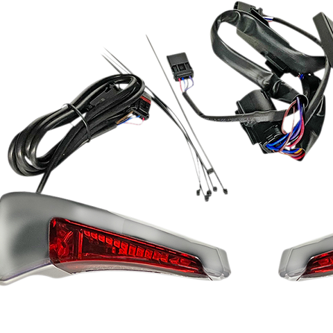 CUSTOM DYNAMICS Sequential Tour Pak Seat Back Rest LED Lights - Chrome/Red - FLH Sequential Tour Pak Seat Back Rest LED Lights - Team Dream Rides