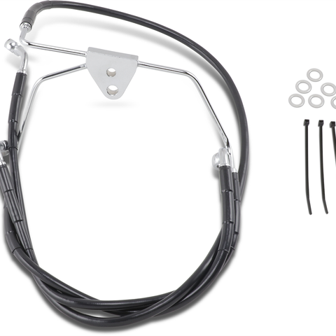 DRAG SPECIALTIES Brake Line - Front - Black - +10