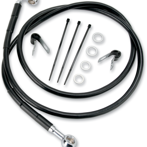 DRAG SPECIALTIES Brake Line - Front - Black - +2