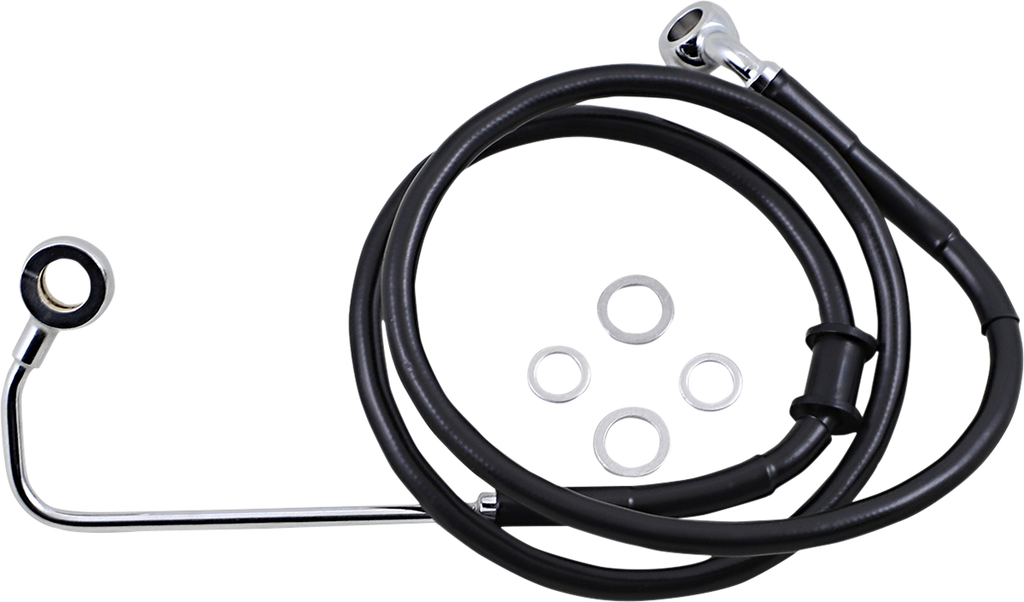 DRAG SPECIALTIES Brake Line - +8" - Black - '15-'17 Softail Extended Length Stainless Steel Brake Line - Team Dream Rides