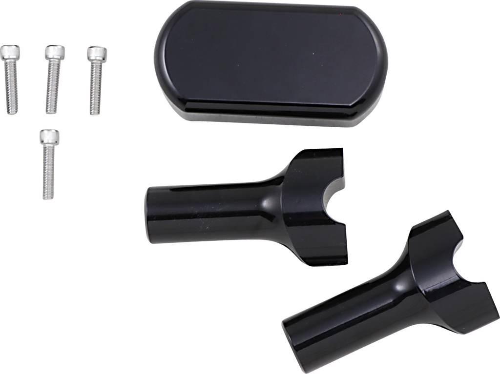 LA CHOPPERS Black 4" Risers w/ Solid Top Solid Handlebar Riser & Top Clamp Kit - Team Dream Rides