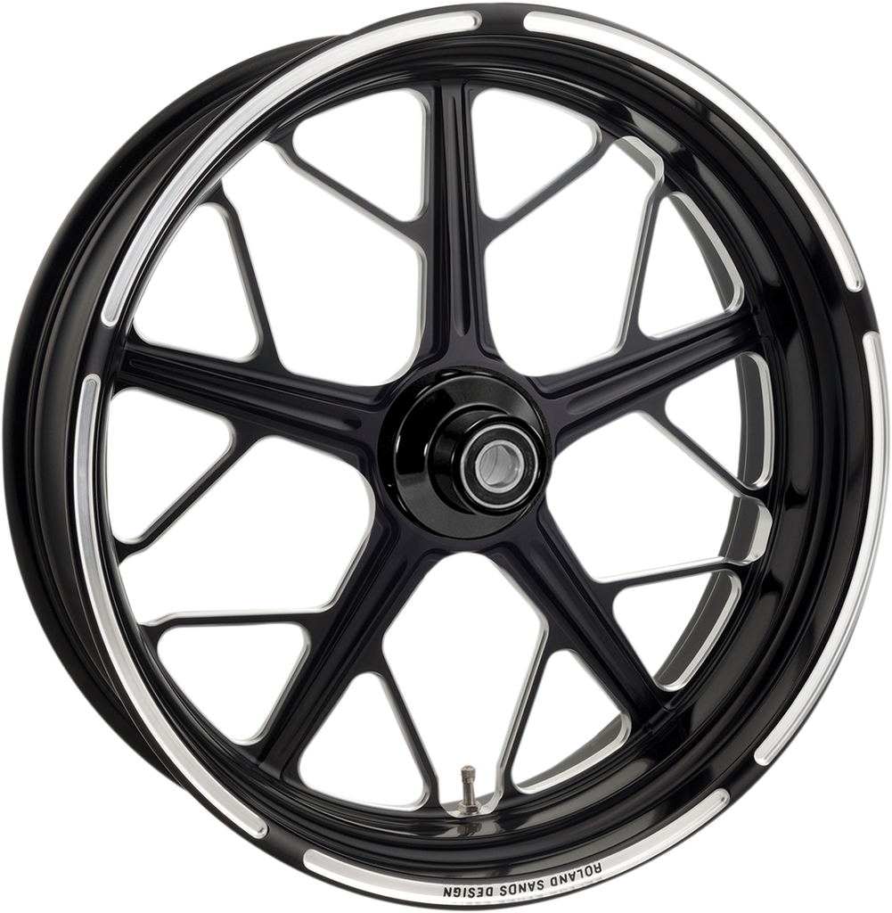RSD Front Wheel - Hutch - Contrast Cut - Dual Disc - 21 x 3.5 - With ABS - 14+ FL Hutch One-Piece Aluminum Wheel - Team Dream Rides