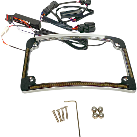 CUSTOM DYNAMICS All in One License Plate Frame - Chrome Plug & Play Run/Brake/Turn LED Radius License Plate Frame - Team Dream Rides