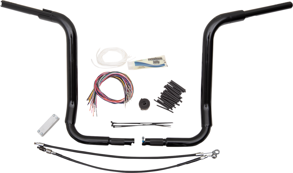 FAT BAGGERS INC. 16" Black 1-1/2" Rounded Top Handlebar Kit 1-1/2" EZ Install Rounded Top Handlebar Kit - Team Dream Rides