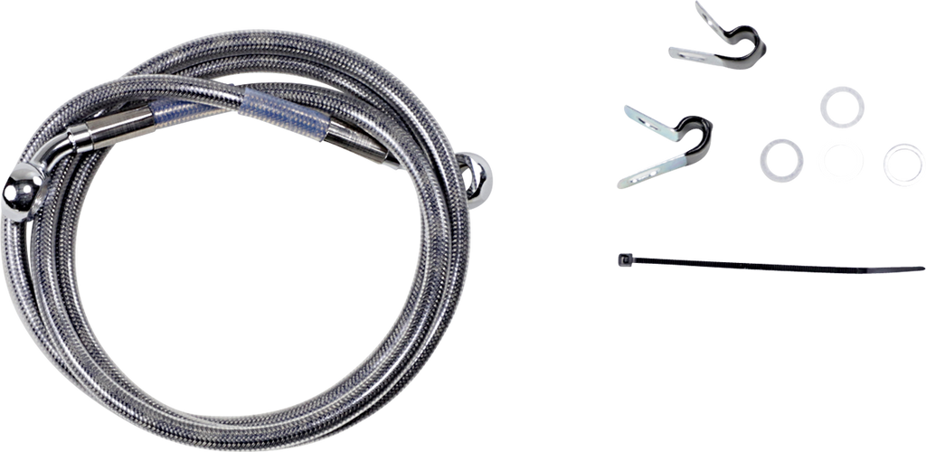 DRAG SPECIALTIES Brake Line - Front - +10" - Stainless Steel - XL Extended Length Stainless Steel Brake Line Kit - Team Dream Rides