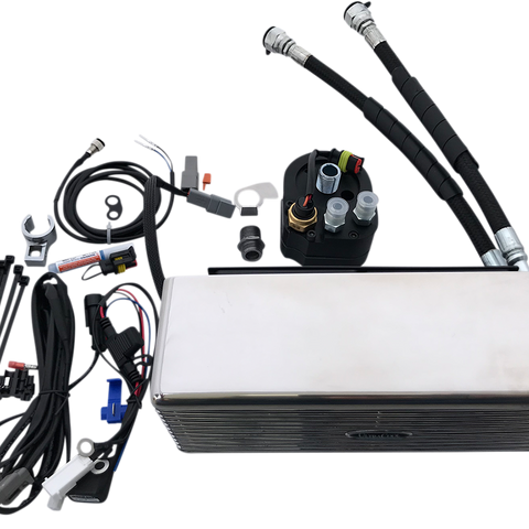 ULTRACOOL Oil Cooler Kit - Chrome - Below Regulator Mount 3.0 Below Regulator Mount Oil Cooler with Fan Kit for Dyna - Team Dream Rides