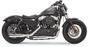 BASSANI XHAUST Mufflers - Chome/Black - Fluted - Sportster Firepower Series Slip-On Mufflers - Team Dream Rides