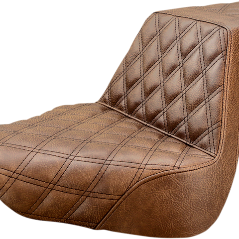 SADDLEMEN Step Up Seat - Lattice Stitched - Brown Step Up Seat — Lattice Stitched - Team Dream Rides
