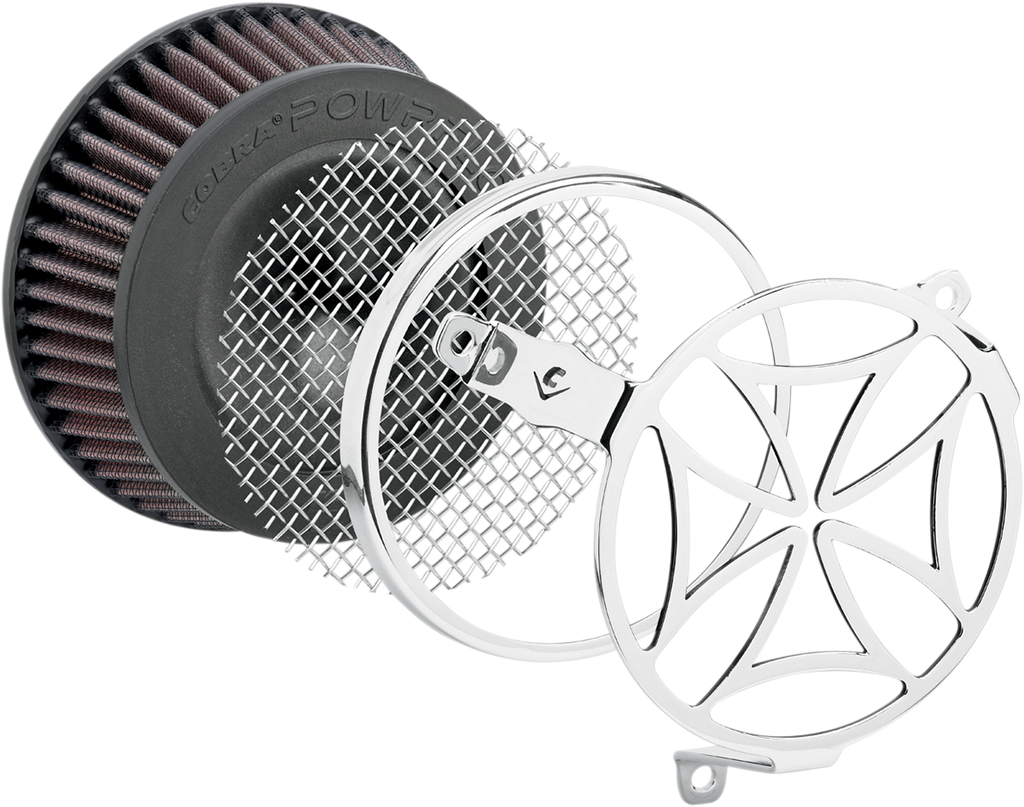 COBRA Air Filter Cross Chrome 04-19XL Air Cleaner Kit — Cross - Team Dream Rides