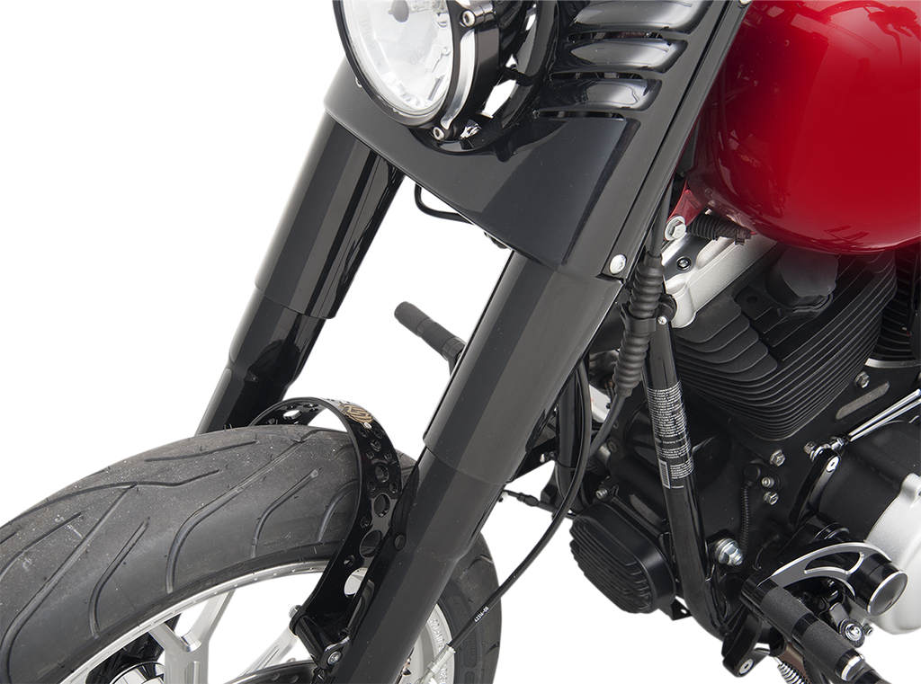 DRAG SPECIALTIES Fork Slider Covers - Gloss Black - Smooth - Stock Length - Replacement OEM Number 45964-86 Fork Slider Covers — Smooth - Team Dream Rides