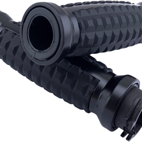 DRAG SPECIALTIES Matte Black Grenade Grips for '82+ Grenade Grips - Team Dream Rides