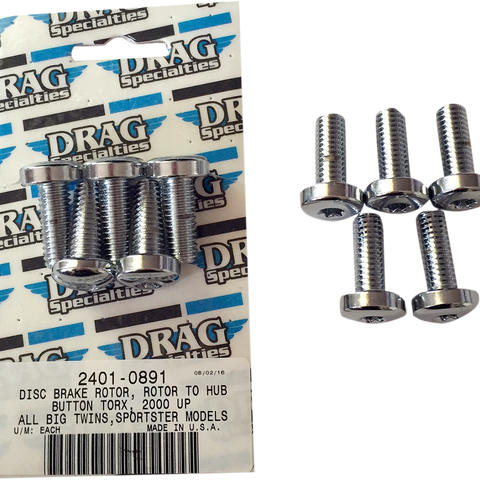 DRAG SPECIALTIES Kit Rotor to Hub Rear Chrome Disc Brake Hub Mounting Kit - Team Dream Rides