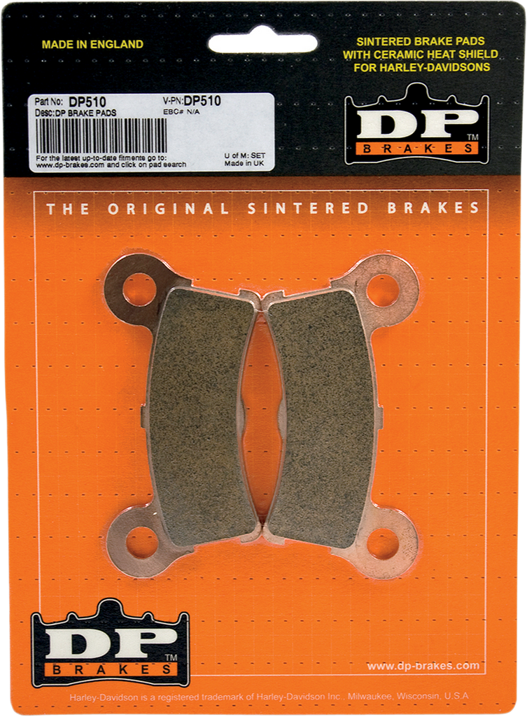 DP BRAKES Sintered Brake Pads - DP510 Sintered Metal Harley/Buell Brake Pads - Team Dream Rides
