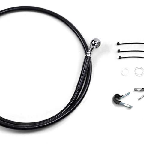 DRAG SPECIALTIES Brake Line - Front - FXD '99-'05 - Black Stainless Steel Brake Line Kit - Team Dream Rides