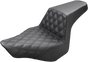 SADDLEMEN Step Up Seat - Driver Lattice Stitched - FXSB Step Up Seat — Front Lattice Stitch - Team Dream Rides