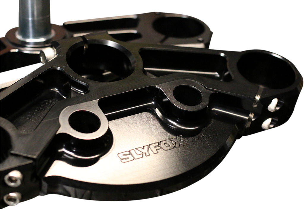 SLYFOX 49 mm Triple Clamps - '14+ FLH - Black Anodized Custom 49 mm Triple Tree - Team Dream Rides