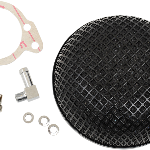 DRAG SPECIALTIES Air Cleaner Black Bob Super E and G Carburetor Bob Retro-Style Air Cleaner - Team Dream Rides