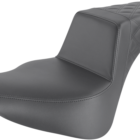 SADDLEMEN Step Up Seat - Passenger Lattice Stitched Step Up Seat — Rear Lattice Stitch - Team Dream Rides