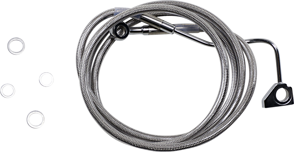 DRAG SPECIALTIES Brake Line - +10" - Stainless Steel - ABS Extended Length Stainless Steel Brake Line Kit - Team Dream Rides