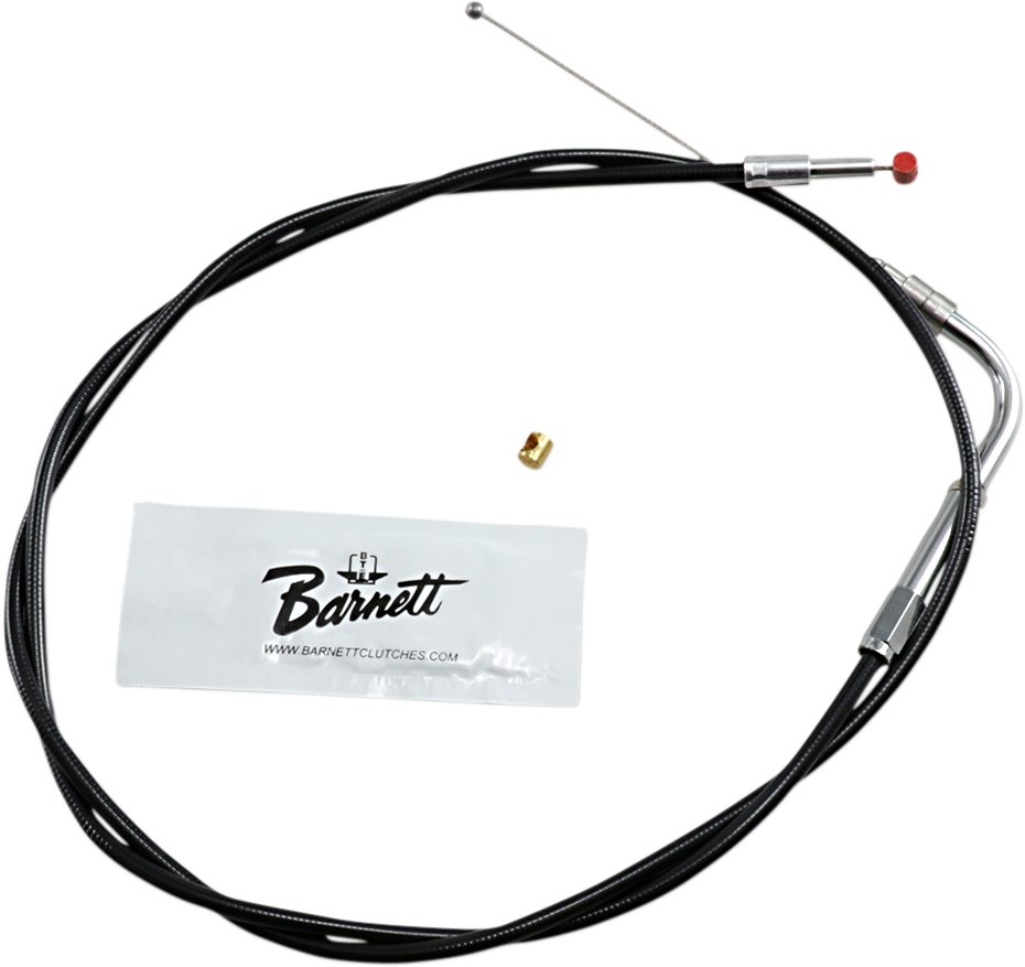 BARNETT Extended 3" Black Throttle Cable for '02 - '07 FLHR Black Vinyl Throttle/Idle Cable - Team Dream Rides