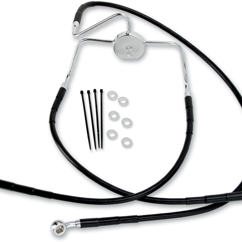 DRAG SPECIALTIES Brake Line - Front - Black Stainless Steel Brake Line Kit - Team Dream Rides