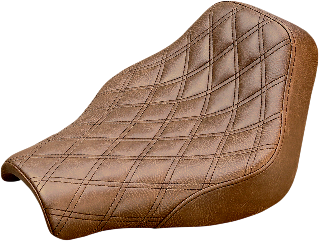 SADDLEMEN Renegade Solo Seat - Lattice Stitched - Brown Renegade LS Solo Seat - Team Dream Rides