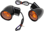 DRAG SPECIALTIES Rear Bullet Turn Signal Lights FLT - Black Bullet-Style Turn Signals - Team Dream Rides