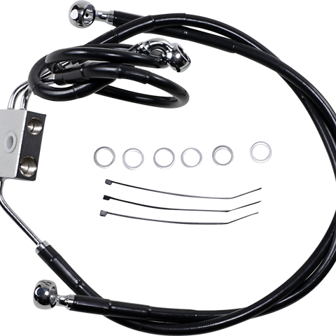 DRAG SPECIALTIES Brake Line - Front - Black - +2