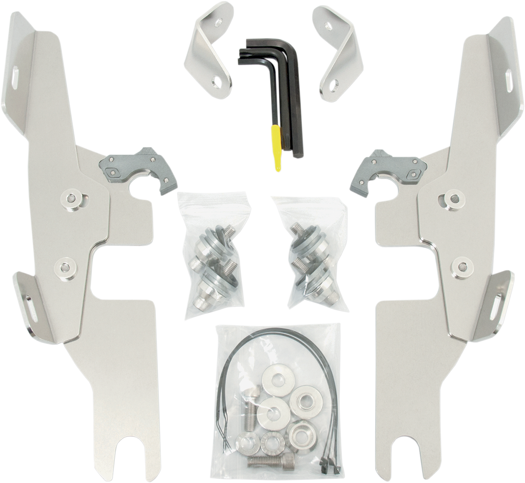 MEMPHIS SHADES HD Batwing - Mounting Kit - Polished - Switchback Batwing Fairing Trigger-Lock Mounting Kit - Team Dream Rides