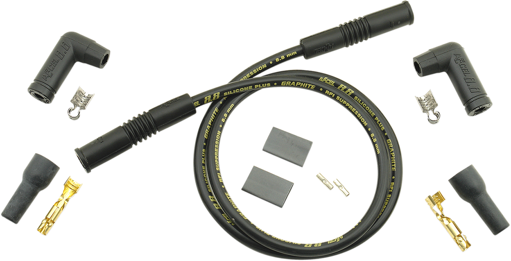 ACCEL 8.8 mm Universal Spark Plug Wires (2) - Variangle - Black Universal 8.8 mm Plug Wire Kit - Team Dream Rides