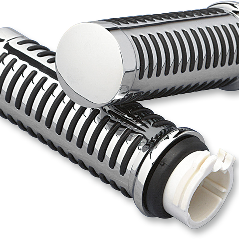 DRAG SPECIALTIES Chrome Grips Chrome O-Ring Design Grips - Team Dream Rides