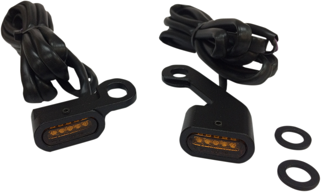 DRAG SPECIALTIES LED Handlebar Marker Lights - Mech. Clutch - Black/Amber LED Handlebar Marker Lights - Team Dream Rides