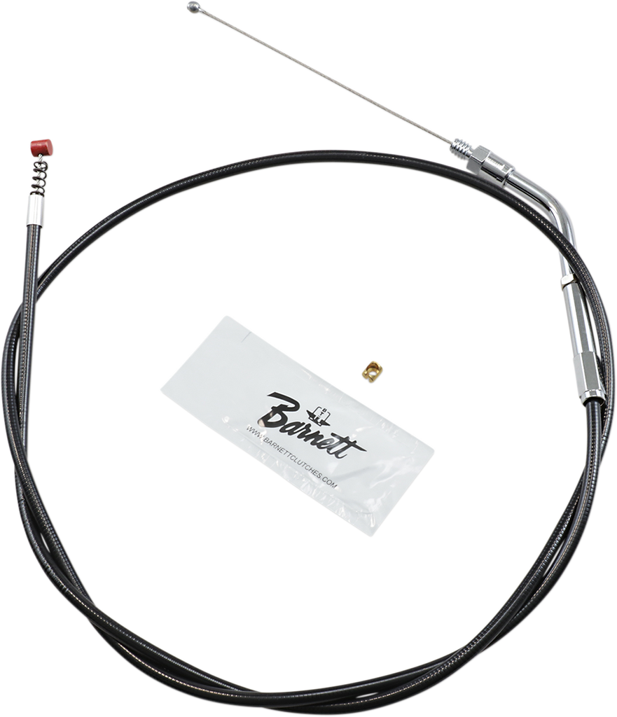 BARNETT Extended 6" Black Idle Cable for '88 - '95 XLH Black Vinyl Throttle/Idle Cable - Team Dream Rides