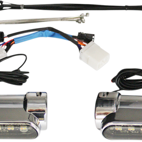 CUSTOM DYNAMICS Engine Guard Light - '97-'13 FLH - Chrome Dynamic Amber/White Engine Guard LEDs - Team Dream Rides