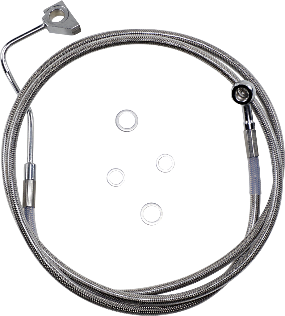 DRAG SPECIALTIES Brake Line - +4" - Stainless Steel - ABS Extended Length Stainless Steel Brake Line Kit - Team Dream Rides