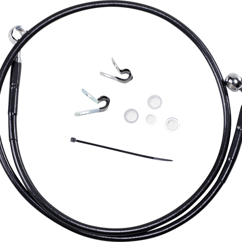 DRAG SPECIALTIES Brake Line - Front - Black - +6