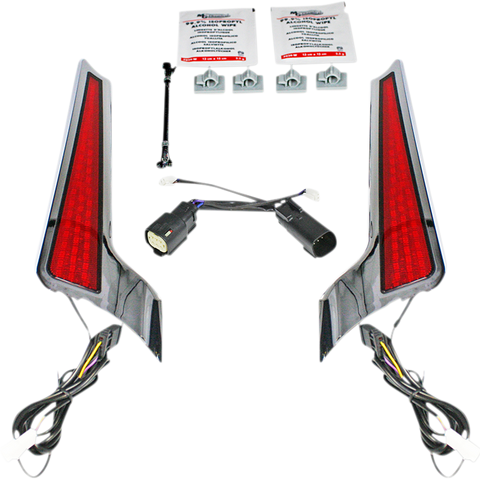 CUSTOM DYNAMICS Fascia LED Light Panels - Chrome/Red Fascia LED Panels - Team Dream Rides